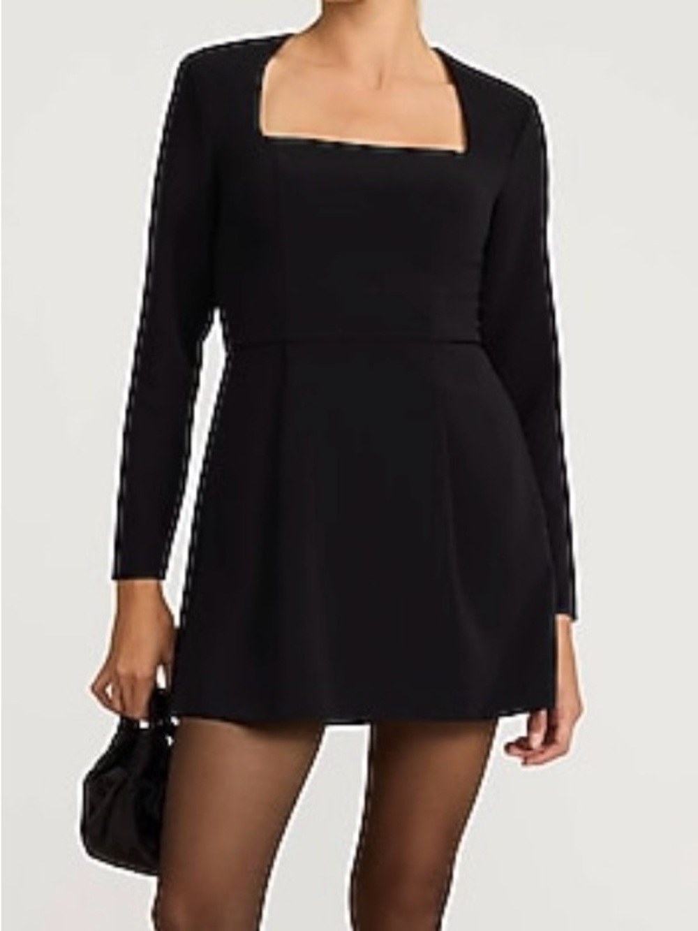 Express Black Long-Sleeve Peplum midi dress
